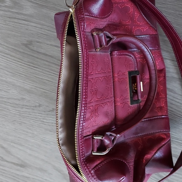 Liz Claiborne purse with wallet over shoulder and handles zipper red - Picture 5 of 12